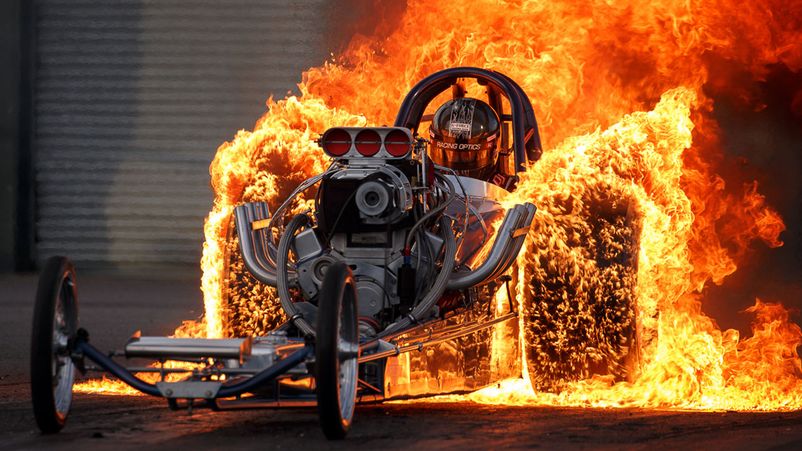 Пожар на Drag-racing