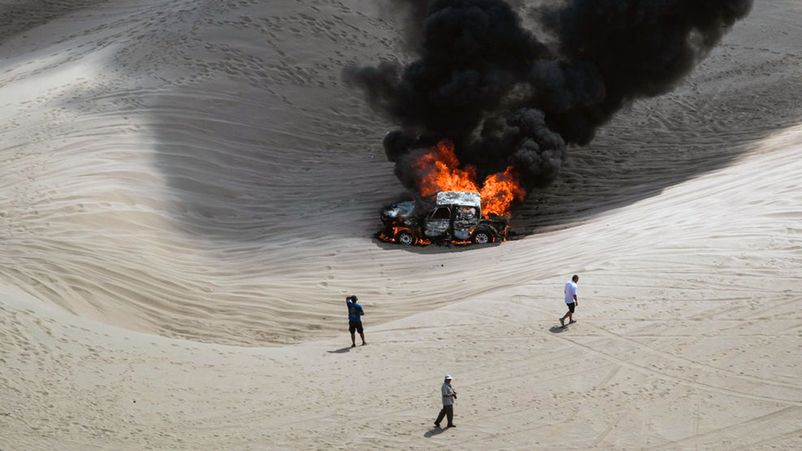 Пожар на Dakar Rally