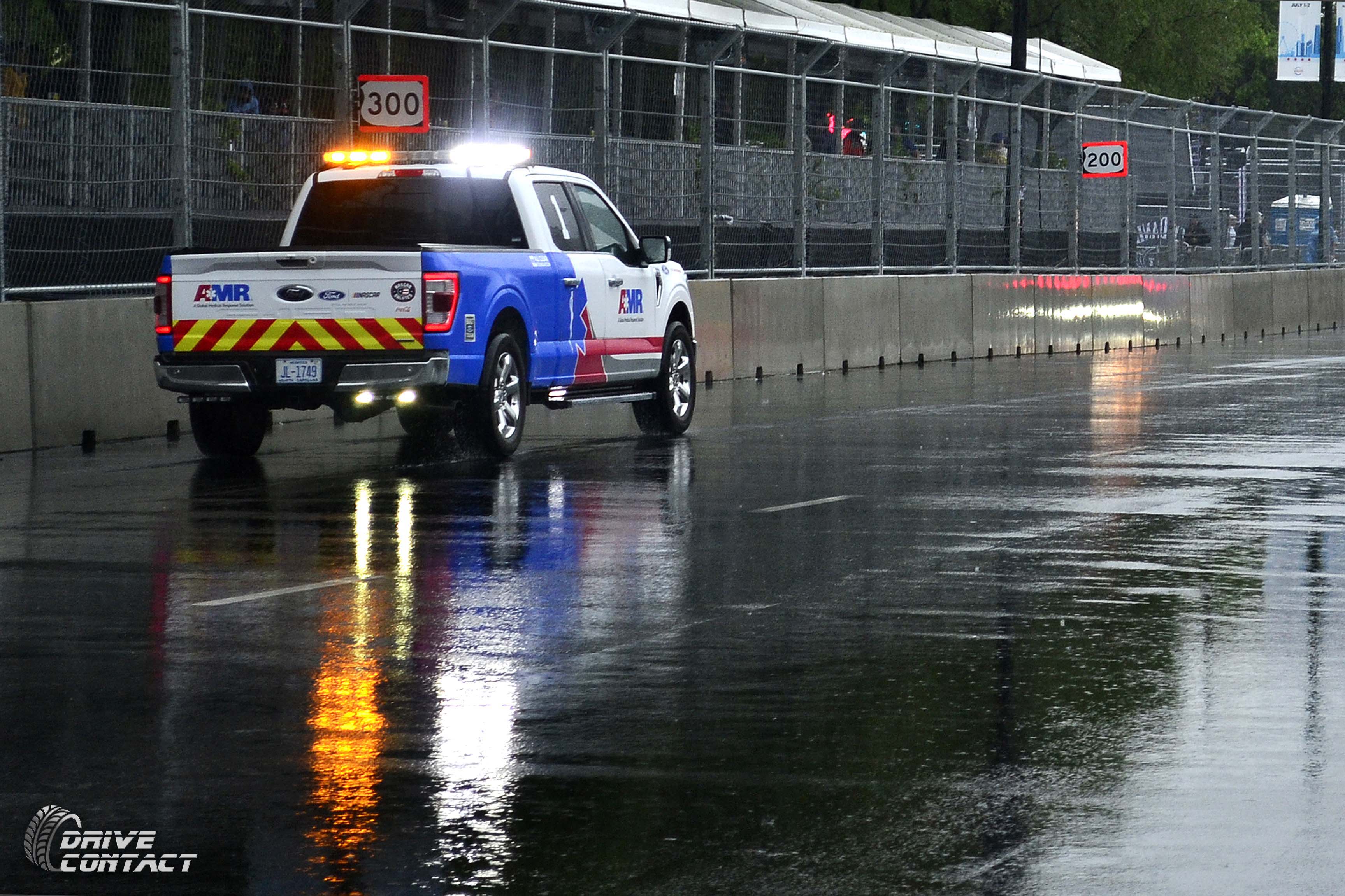 2023 NASCAR Chicago Street Race wet track
