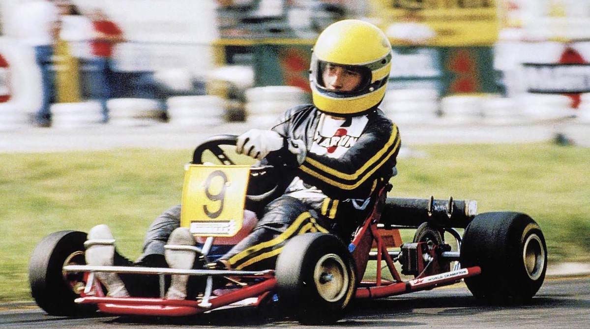 Ayrton Senna on the Kart