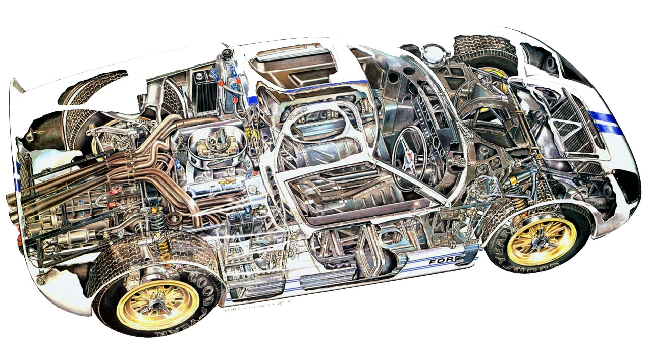 Схематический рисунок Ford GT40