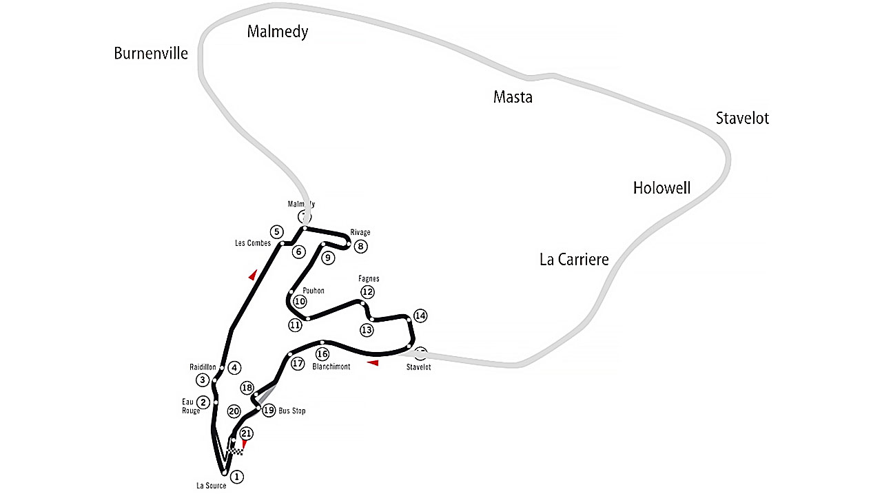 Сравнение старой и новой конфигурации Спа Франкоршам (Circuit of Spa-Francorchamps)