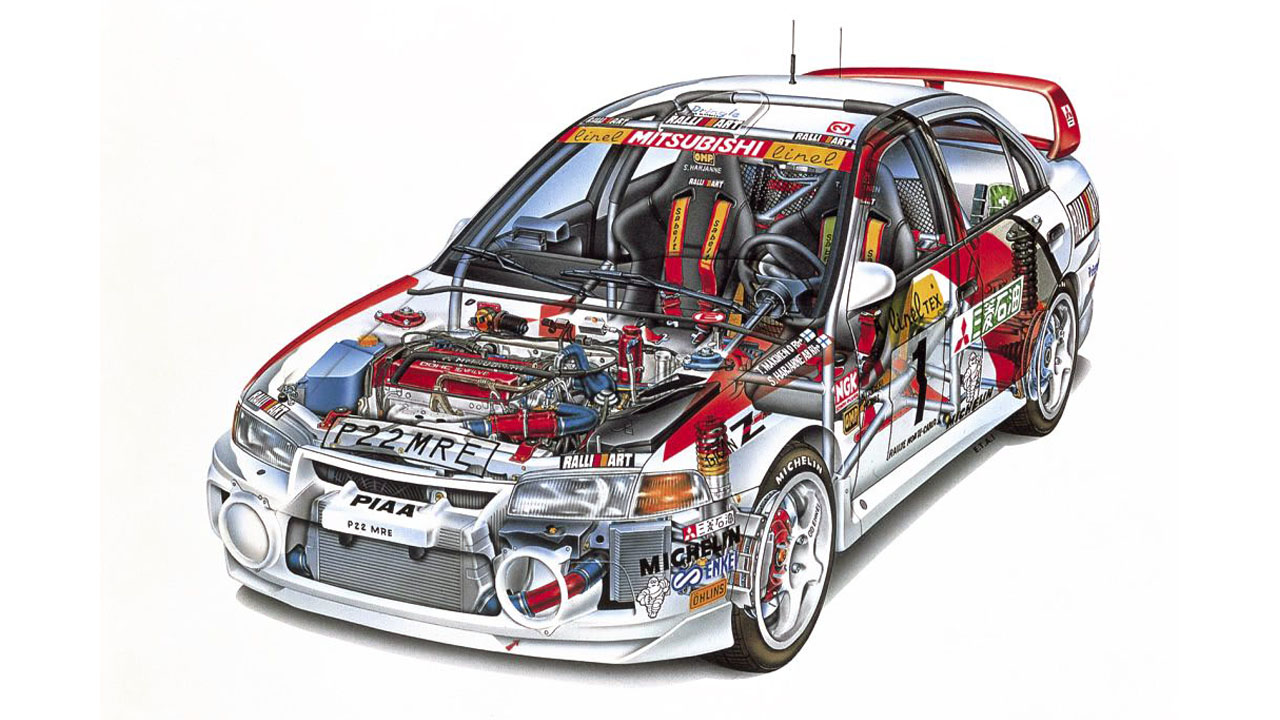 Схематический рисунок Mitsubishi Evo IV WRC 1997